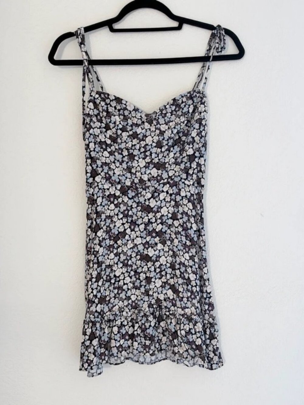 Sunday Best by Aritzia Floral Tie-Strap Mini Dress | Smocked Back | 2XS